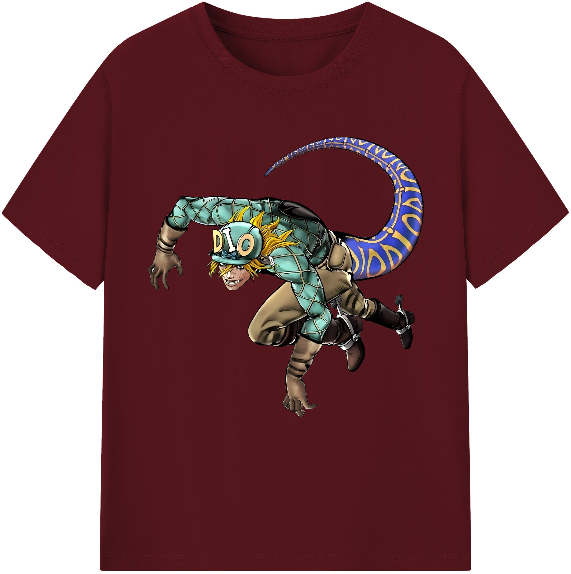 （画像用） ジョジョの奇妙な冒険 ディオ?ブランドー JoJo's Bizarre Adventure Dio Brando 綿100％半袖Tシャツ（フロントプリント）